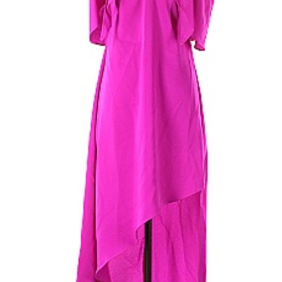 ADELYN RAE PINK NANCI STRAPPY ASYMMETRICAL CREPE DRESS - Picture 4 of 9